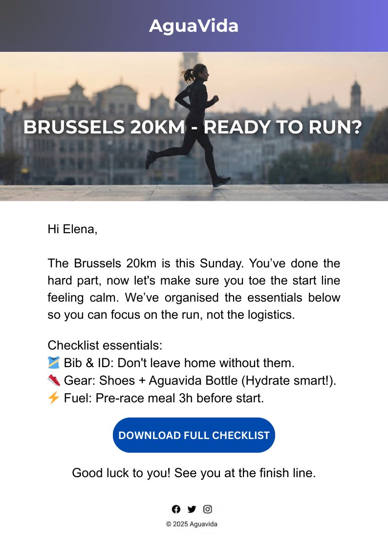 Race Week — email newsletter concept